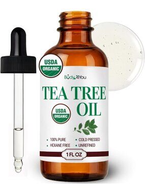 100% Pure Tea Tree Oil - Organic Essential Oil for Skin, Hair & Nail Care - 1 Fl